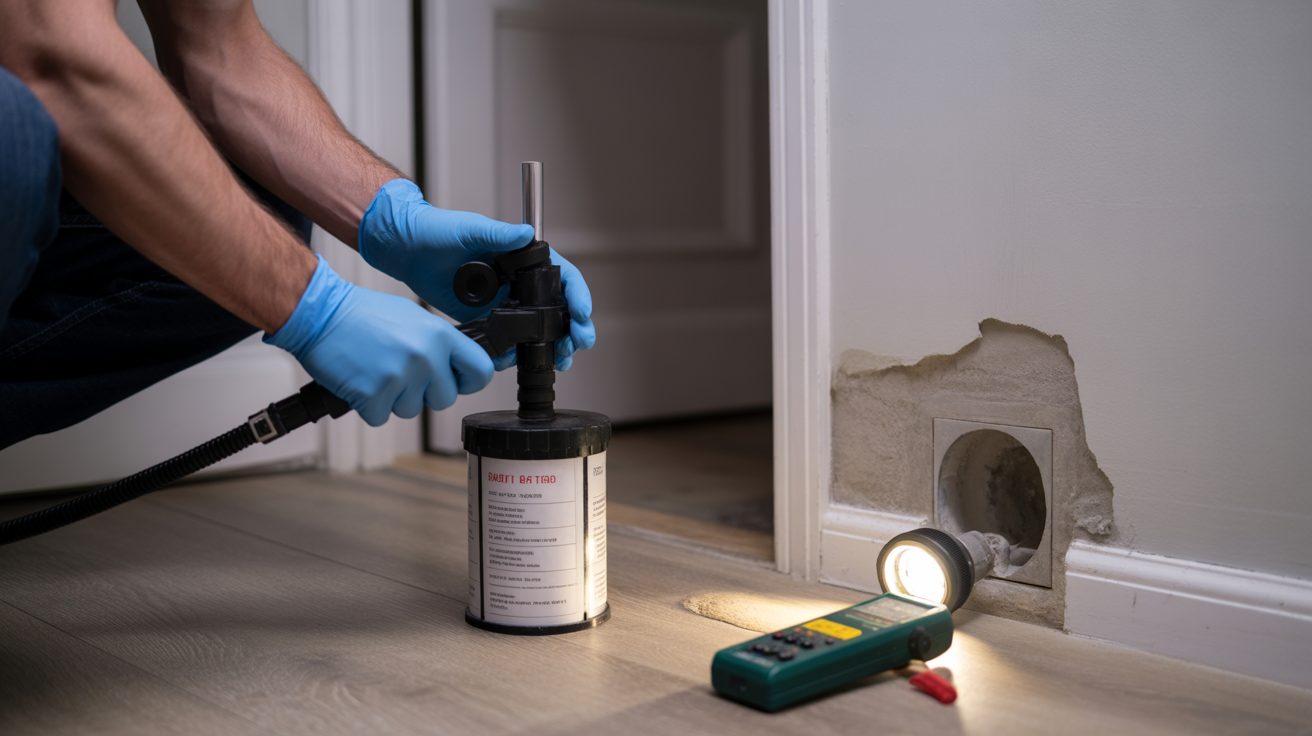 Air sampling during a mold inspection in Winston-Salem