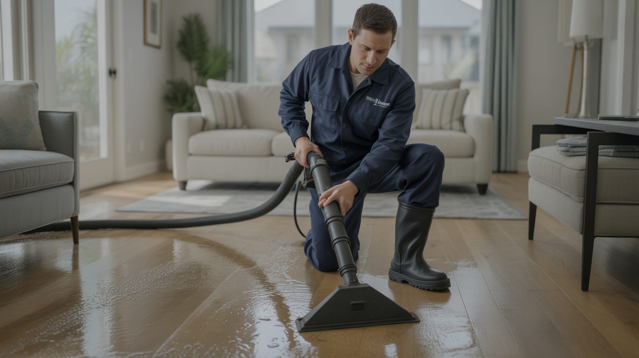 Water Damage Restoration technician at work in Winston-Salem